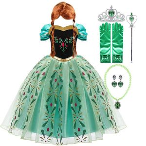 Vestidos da menina crianças trajes de halloween bebê menina anna vestido congelado crianças neve rainha cosplay traje princesa 3-10 anos g1026 dro otkle