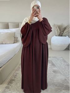 民族衣類平野アバヤイスラム教徒の長いドレスラマダンイードイスラムの祈りのドレスゆるいヒジャーブローブドバイトルコの謙虚なカフタン231208