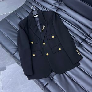 Женский дизайнерский пиджак, куртка, пальто, одежда в академическом стиле, весна-осень, новый черный топ