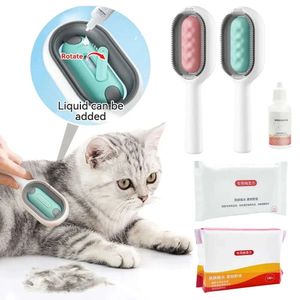 New Vacuums Clean Cat Brush Cat Dog Hair Removal Comb with Wipes Sticky Brush Cat Accessories Pet Products Grooming Supplies