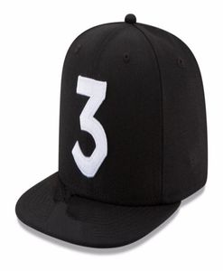 2017 Popular Chance the Rapper 3 Hat Cap Black Letter Brodery Baseball Cap Hip Hop Streetwear Strapback Snapback Sun Hat Bone5276565