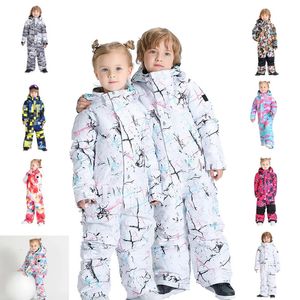 Andra sportvaror Barnens Jumpsuit Ski Wear Boy S och Girl S Snow Sower Snowboarding Clothing 10K Windproof Waterproof Winter Outdoor Costumes 231211