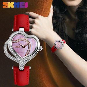 Skmei moda quartzo relógios femininos criativo diamante-cravejado senhoras relógio de pulso marca superior relógio de luxo feminino montre femme 9161182t