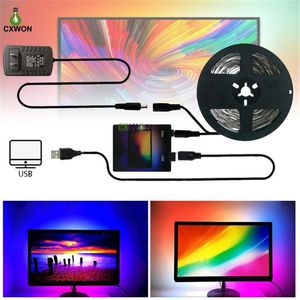 テレビストリップキットUSBドリームカラー1M 2M 3M 4M 5M RGB WS2812B TV PCスクリーンバックライト照明229S用LEDストリップ