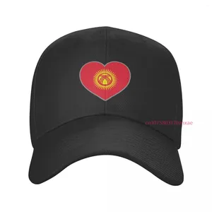 Ball Caps More Color Kyrgyzstan Flag Heart Unisex Adjustable Snapback Baseball Cap Men Women Outdoor Hip Hop For Summer Gift