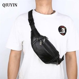 Qiuyin New Chic Men's male Waist Travel Belt Vintage Fanny Chest hip belt Bag Waterproof Pouch Korean Pack Bum MX200717296g