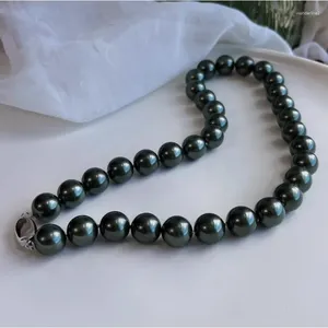 Choker 12mm Pure Black Advanced Tahitian Deep Sea Shell Pearls Halsband