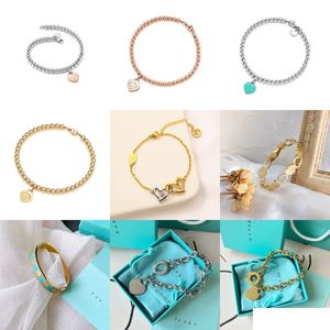 Chain 18K Gold-Plated 925 Sier Bracelets Designer Chain Bracelet Lady Love Letter Pearl Fashion Jewelry Exquisite Accessories Wedding Dhbta