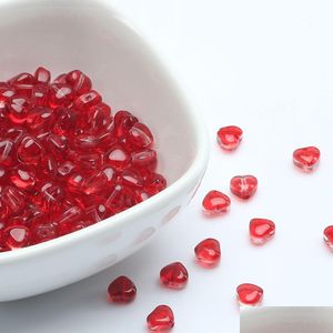 Crimp End Beads 6X6Mm Red Czech Lampwork Crystal Glass Loose Heart Spacer For Jewelry Making Diy Needlework Bracelet Necklace Accessor Dhnc9