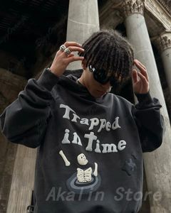 Mens Hoodies Moletons Harajuku 3D Crânio Puff Imprimir Oversized Streetwear Homens de Alta Qualidade Algodão Forro Moletom Top Mulheres Casais Y2K Roupas 231212