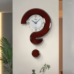 Orologi da parete Orologio al quarzo Unico Estetico in legno Divertente Pendolo Classico Camera da letto tranquilla Decorazione moderna del soggiorno Saat