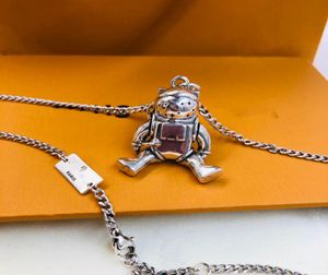 Collana di moda 3D Stereo Può essere ed Astronauta Spazio Robot Lettera Moda Argento Metallo Catena di vita Accessori pendenti con B8453630