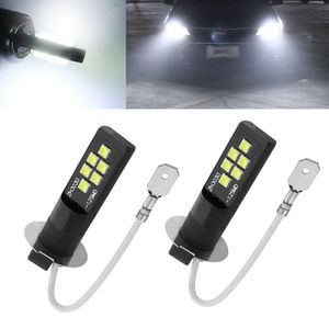 2 Amber H3 LED Bulb 3030 SMD Car Fog Light High Bright DRL Driving Lamp DC/AC12V