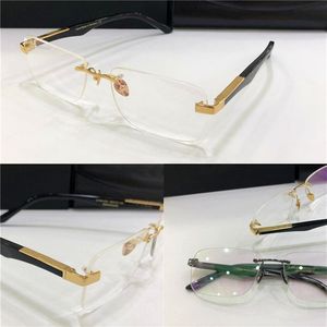 Modische Korrektionsbrille THE ARTIS I, randloser Rahmen, große Beine, optische Brille, klare Gläser, einfacher Business-Stil für Herren224t