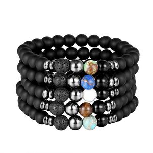 8 mm mattiertes schwarzes Tigerauge-Armband, heilende Balance-Perlen, Reiki-Buddha-Gebet, Naturstein, Yoga-Armband für Damen und Herren