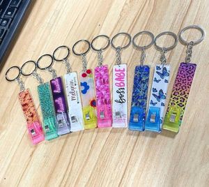 Credit Card Puller Cartoon Pattern Card Grabber Keychain Long Nails Acrylic ATM Card for Key Chains Pendant Accessories G10199851470