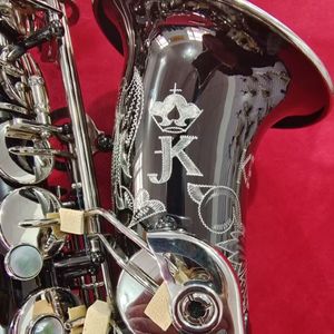 Kopiera Tyskland JK SX90R Keilwerth Woodwind Alto Saxophone Brass New Black Nickei Professional Musical Instrument med Sax Mouthpiece