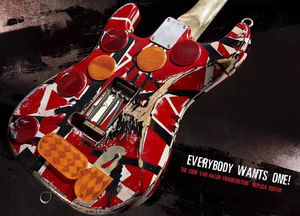 Eddie Van Halen relics 82 version Fran-ken Electric Guitar /White black Stripe/ Heavy Aged/Free shipping