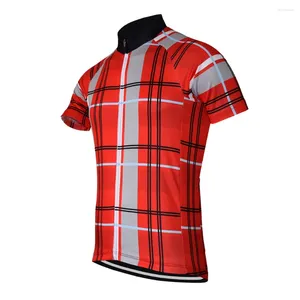 Jaquetas de corrida Red Ciclismo Jersey Homens Verão Manga Curta Tops Team Ride Bike Wear Roupas Respiráveis Cajastur Personalizado