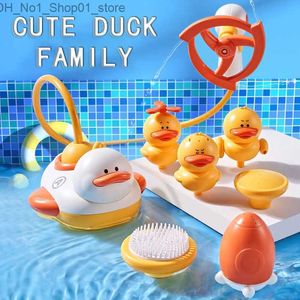 Bath Toys's Children's Water rozrywka Zabawanie zabawek dla niemowląt Electric Water Spray Duck Flower Shower Children Toys Łazienka wanna zabawki Q231212