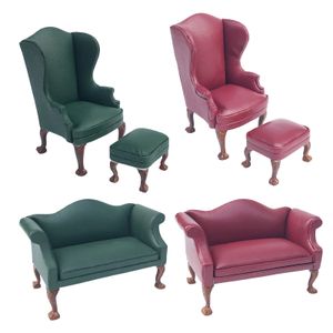 ملحقات Doll House Modern LifeLike 1/12 Scale Doll House Armshair Sofa Courch Chair Caird 231212