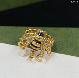 Designer Due anelli a fascia G Anello in argento sterling con ape da giardino 2022 Moda Celebrity Stile preferito Uomini e donne Impegno per il partito Jew6801938