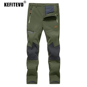 Outdoor Pants KEFITEVD Outdoor Winter Warm Fleece Tactical Hiking Pants Men Waterproof Windproof Ski Pants Climbing Camping Trekking Trousers 231211