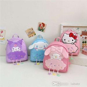 New Kindergarten Kids Backpack Cute Cartoon Kulomi Melody Children Girls Backpacks PU Leather Outdoor Travel School Bag For Gifts