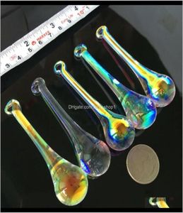 Dekorationer 5x Crystal Raindrop Chandelier Glass Prism Drop Icicle DIY Pendant Suncatcher Hanging Waterdrop 80mm Ornament H WMTQUX8400236