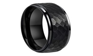 iTungsten 6mm 8mm Men Women Black Hammered Tungsten Ring Wedding Engagement Band Fashion Jewelry Stepped Edges Comfort Fit71267295544045