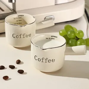 Bardak Saucers 3oz/90ml Seramik Ölçüm Espresso Çıkarma Kupa Transfer Sütü Ölçek Mutfak Araçları Ev Kahve Kupaları