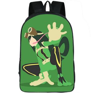 Asui tsuyu plecak My Hero Academia Daypak Froppy School Bag Cartoon Packsack Print Proot Picture Picture School Photo Day Pack