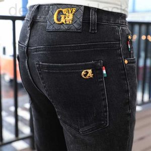 Мужские джинсы, дизайнерские джинсы, новые весенние и осенние брюки, европейские модные брендовые эластичные облегающие брюки HWS8