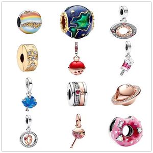 Mei Mei Pan 925 Sterling Silver New Mermaid Ice Cream Donut Series Pendant Loose Beads Diy Accessories Snake Bone Armband