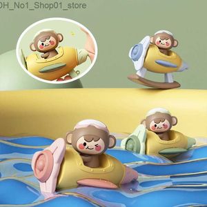 Brinquedos de banho Montessori Baby Spin Top Bath Toys Cartoon Chocalhos Fidget com Whistles Music Toys para crianças de 2 a 4 anos Chocalhos Teether presentes Q231212