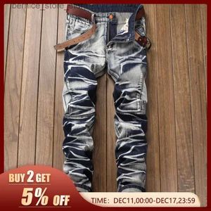 Men's Jeans Men's Distressed Washed Jeans Beauty Size Casual Everyday Street Style Mid-Rise Adult Autumn Winter CloTHing New Q231213