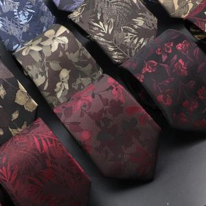 Bow Ties Design Wedding Men Tie Brown Red Blue Flower Leaf Slyckor Business Drop Groom Collar Accessories Gift