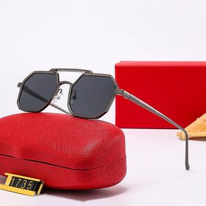 Herren-Vintage-Sonnenbrille aus Metall mit doppeltem Nasensteg, kleine quadratische Fassung, Designer-Modell, goldgrün, modische Brille für Herren, 259q