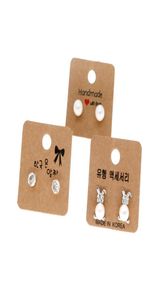 44 cm 500 pezzi Kraft White Paper Ear Stud Hang Tag Display Card orecchino Tag di carta Kraft7830117
