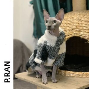 Costumi per gatti Maglione invernale per vestiti per gatti Sphynx Moda morbido e caldo abbigliamento per gatti Comfort addensato senza peli Cat Kitten Outfits Clothes 231212