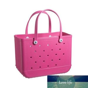 Jelly Candy Silicone Beach Washable Large capacity portable Plain Basket Bags Shopping Woman Eva Waterproof Tote Bogg Bag Purse Ec3394