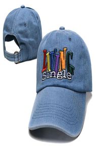 LIVING single denim Mens womens Baseball Cap Designer Hat Fitted Caps Street Casquette Unisex Adjustable Dome with Letter Embroide3588446