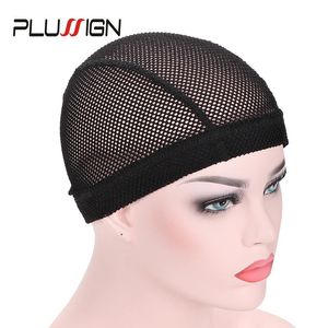 Wig Caps Plussign Super Elastic Mesh Dome Cap Big Hole For Weave Crochet Braid Making Wigs 6Pcs 12Pcs Free Size 231211