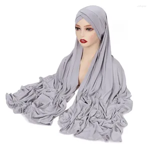 Etniska kläder Instant Hijab for Women Scarf Jersey Hijabs Head Wrap Muslim Fashion Turban Headscarf Ramadan Foulard Femme Africain