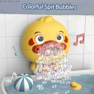 Bath Toys Baby Bubble Bathing Toys Duck Music Kids Bath Toy Automatically Spit Bubbles Bubble Maker Baby Bathroom Toy for Kids Q231212