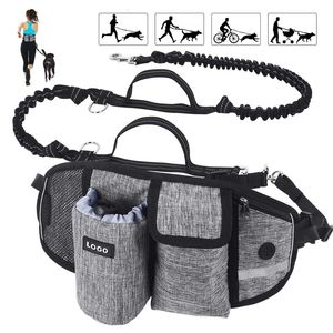 Dog Collars Leashes YOKEE Dog Walking Bags Training Pet Treat Bag Fanny Pack Hands-Free Candy Pouch Bungee Leash Dog Feed Bowls Storage Water Cup 231212