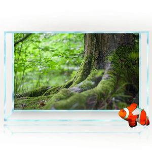 Coral Aquário Fundo 3D Floresta Grande Raízes de Árvores Natureza Tropical HD Impressão Papel de Parede Tanque de Peixes Réptil Habitat Decorações PVC 231211