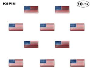 Pino de lapela da bandeira dos EUA, broche de bandeira, emblemas, 10 unidades por lote 06601170