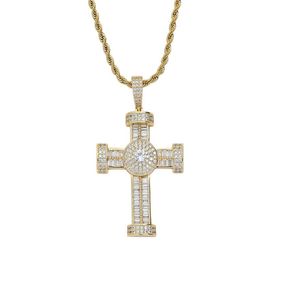 Hip Hop Iced Out Colar Pingente Micro Pavimentado Zircão Cúbico Ouro Banhado A Prata Mens Gold Chain2786905