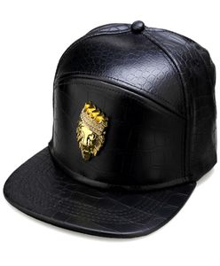 Cappelli Hip Hop in pelle PU Cappellini con palline in coccodrillo Cappellini snapback Testa di leone DJ Moda Berretto da baseball Uomo Donna Tesa piatta Sport Team S9021854